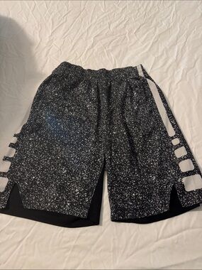 Nike Black and White Speckled Kids Athletic Shorts